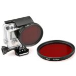 Filtro de lente UV de color circular redondo de 52 mm para GoPro HERO 4/3+, UV Lens (Red)