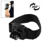 Correa de muñeca para cámara de mano con rotación de 360 ​​grados para GoPro, Insta360, DJI y otras cámaras de acción, longitud de la correa: 36 cm (negro)