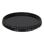 Filtro variable ajustable de densidad neutra ND Fader de 58 mm Filtro ND 2 a ND 400 (negro)