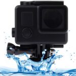 Funda protectora con carcasa impermeable Black Edition con soporte básico con hebilla para GoPro HERO4 /3+, profundidad impermeable: 10 m, 10m Waterproof