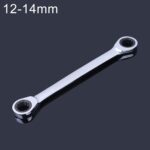 Llave de trinquete profesional de doble cabeza de 12-14 mm, longitud: 16,6 cm (plateada)