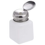 Botella de contenedor de alcohol y líquido de empuje hacia abajo de 100 ml (blanco)