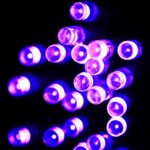 Para fiesta de Navidad, 30 LED, flash de 2 modos, funciona con pilas, 3m Purple Light