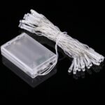Para fiesta de Navidad, flash de 20 LED de 2 modos, funciona con pilas, 2m Warm White - Imagen 2
