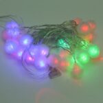 7m Bola de nieve Colgantes Colgantes Decoración Cadena de luces, Luz multicolor de 30 LED (CA 12-240V / enchufe de la UE) (blanco) - Imagen 3