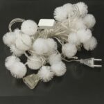 7m Bola de nieve Colgantes Colgantes Decoración Cadena de luces, Luz multicolor de 30 LED (CA 12-240V / enchufe de la UE) (blanco) - Imagen 4