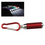 Mini linterna LED de enfoque variable, con hebilla de llavero con mosquetón (entrega de color aleatorio)