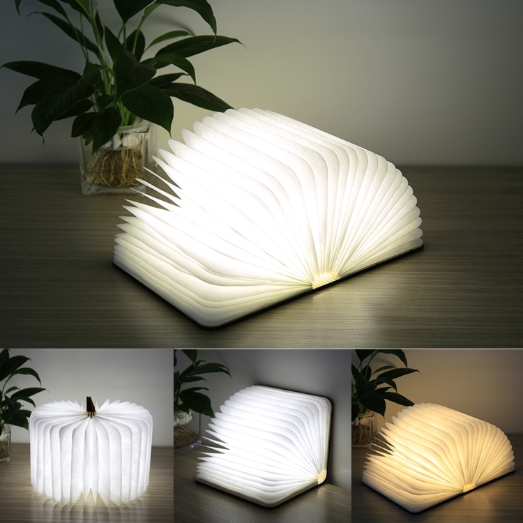 S-HC-0486.jpg Luces nocturnas creativas de la lámpara del libro de Origami del tirón del LED, luz blanca cálida + luz blanca, FS-LED01 500 lúmenes - Imagen 1