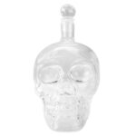 Botella de cristal con forma de calavera para vodka, whisky, licor de cerveza, vino tinto y otras bebidas, 1000 ml - Imagen 3