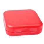 2 PCS 4 Compartimentos Caja de almacenamiento de medicamentos de pastillas cruzadas de plástico portátil (Rojo) - Imagen 4