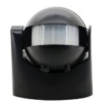 Interruptor de sensor de movimiento infrarrojo de 180 grados con distancia de detección de 12 m, 220 V-240 V CA / 50 Hz (negro)