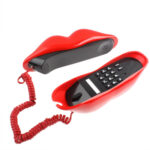 Sexy Red Hot Lips Shape Wire Teléfono con cable (rojo) - Imagen 3