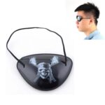 5 piezas de accesorios de Halloween, parches de plástico para ojos de pirata, entrega de patrón aleatorio (negro)