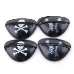 5 piezas de accesorios de Halloween, parches de plástico para ojos de pirata, entrega de patrón aleatorio (negro) - Imagen 2