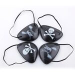 5 piezas de accesorios de Halloween, parches de plástico para ojos de pirata, entrega de patrón aleatorio (negro) - Imagen 3