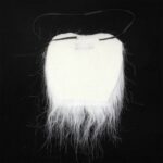 Bigote espeso blanco barba falsa con correa elástica (blanco) - Imagen 3