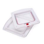 Aleta transparente apta para gatos / perros a pequeña escala, bloqueo universal de 4 vías (blanco) - Imagen 2
