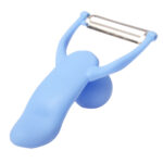 Pelador de cuchillas de cocina de frutas y verduras en forma de hombre con mango de ABS duradero (azul) - Imagen 3