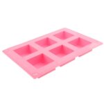 Molde de pastel de material de silicona de forma cuadrada de 6 agujeros de alta calidad