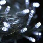 Luz LED 100 con controlador, efecto intermitente/desvanecimiento/persecución, CA 220 V, enchufe de la UE, White Light