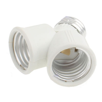 S-LED-1301.jpg E27 a 2 E27 Enchufe de conversión de bombillas Enchufe de lámpara doble (blanco) - Imagen 1