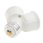 E27 a 2 E27 Enchufe de conversión de bombillas Enchufe de lámpara doble (blanco) - Imagen 3