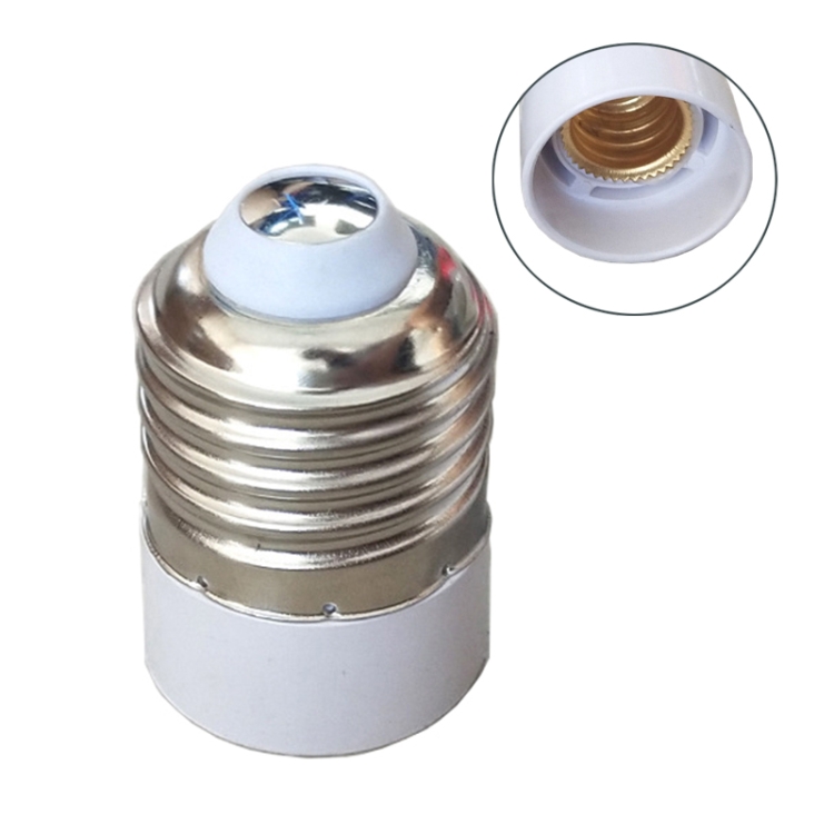 S-LED-1303.jpg Convertidor adaptador de bombillas de lámpara de luz E14 a E27 (blanco) - Imagen 1
