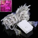 100 LED con junta final y controlador de 8 modos de visualización para fiesta de Navidad, CA 110 V, enchufe de EE. UU., 100 LEDs AC 110V(Pink Light)