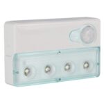 Luz infrarroja del detector de movimiento del sensor automático PIR, Mini puerto USB, 4 LED, luz blanca, distancia sensible: 3 m (azul claro)