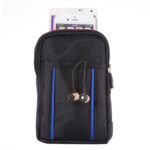 Paquetes de cintura de almacenamiento de material de perla de poliéster de dos colores de celosía doble multifuncional universal/bolsa de cintura/bolsa de senderismo/bolsa de camping para teléfonos móviles de 6,3 pulgadas