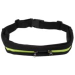 Riñonera deportiva impermeable con dos bolsillos y cremallera, Green, Sports+Orange, Blue, Sports+Black, Magenta