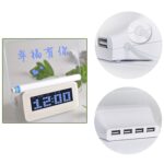 Termómetro de reloj despertador digital LCD multifunción + HUB USB de 4 puertos + Tablero de mensajes con retroiluminación LCD azul o verde (blanco) - Imagen 4