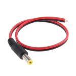 Adaptador de conector de barril macho de alimentación CC de 100 piezas 5,5 x 2,1 mm para controlador de luz LED, longitud: 30 cm