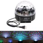 Multifunción DMX512 10CH Crystal Magic Ball Light, LED RGB con visualizador digital, soporte activado por sonido