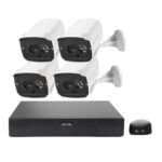 N4B7M 4Ch 960P P2P ONVIF Kit NVR de cámara IP de 1,3 megapíxeles, compatible con visión nocturna/detección de movimiento, distancia IR: 20 m
