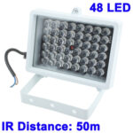 48 Luz auxiliar LED para la cámara CCD, Distancia IR: 50M (ZT-48W), Tamaño: 9x12.5x8cm (blanco) - Imagen 2