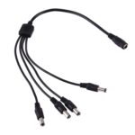 1 enchufe hembra a 4 macho Cable de alimentación CC de 5,5 x 2,1 mm (negro)