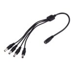 1 enchufe hembra a 4 macho Cable de alimentación CC de 5,5 x 2,1 mm (negro) - Imagen 3