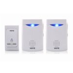 Voye V006B2 Control remoto inalámbrico Campana de la puerta del timón con doble receptor (blanco)