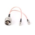 RG316 N Macho a 2xTS9 / 2xCRC9 Macho Enchufe Combinador Divisor Cable de Conexión, Longitud: 15cm