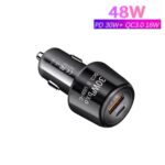 P29 48W PD30W + QC3.0 18W Cargador de coche de doble puerto USB, P29 (Black) - Imagen 2