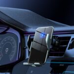 C9 Car Wireless Charger Phone Holder Infrared Auto-Sujeción Metal Phone Mount Car Charger, C9 (Blue)