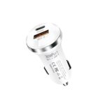 P28 USB-C PD30W + QC3.0 18W Cargador de coche de doble puerto USB, P28 (White)
