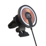 T09 2 en 1 Cargador inalámbrico magnético transparente para automóvil 15W Soporte de carga rápida