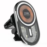 Cargador inalámbrico magnético transparente T10 15W para automóvil