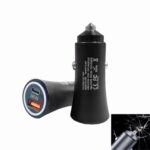 P20 38W PD3.0 20W + QC3.0 USB Cargador de coche con martillo de seguridad, P20 (Black)