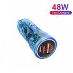 P35 48W PD30W+QC3.0 18W USB Transparente Coche Carga Rápida, P35 (Transparent Blue) - Imagen 2