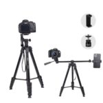 JMARY KP2209 Soporte de trípode plegable para cámara de teléfono celular con barra de extensión horizontal