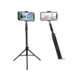 JMARY MT45 Clip para teléfono celular Soporte para montaje en cámara Telescópico Selfie Stick Soporte para trípode para exteriores