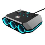 TR-52 con pantalla de voltaje LED QC3.0 adaptador de enchufe de carga rápida para coche 3